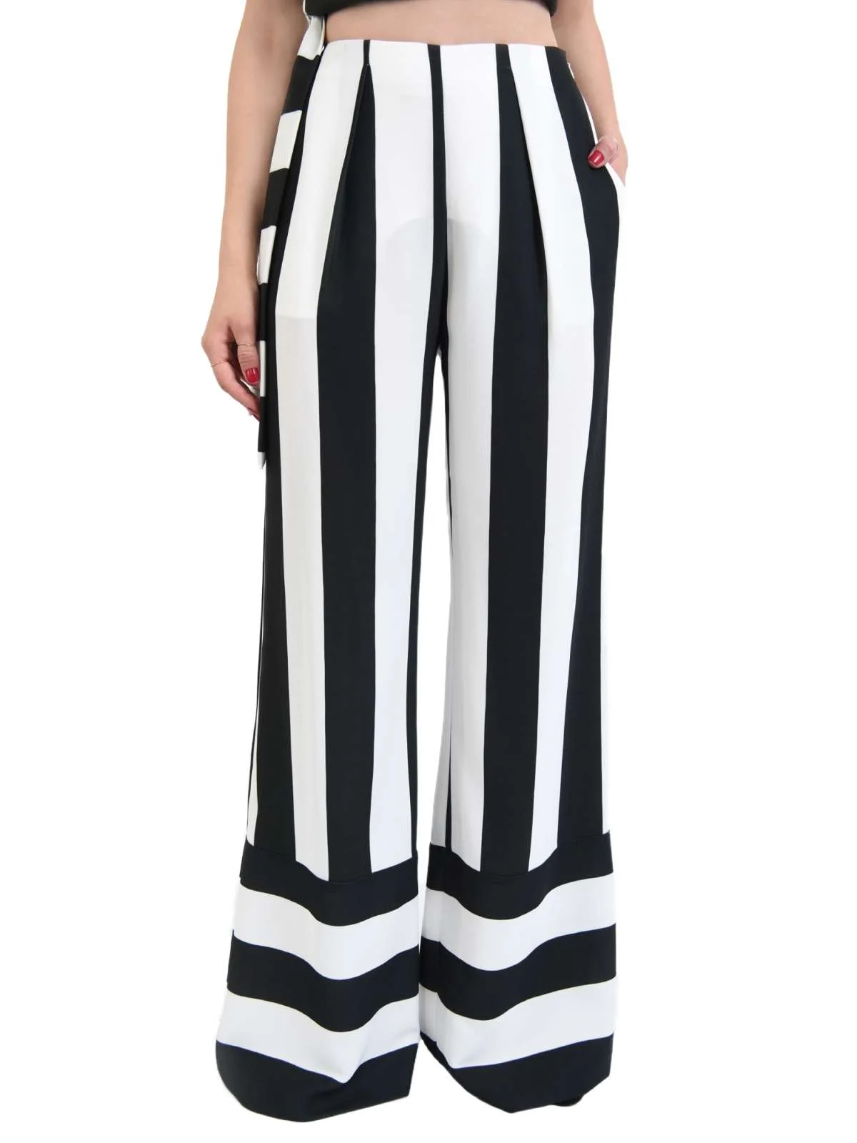 Pantaloni Poema S | Alb, Lungi, Poliester