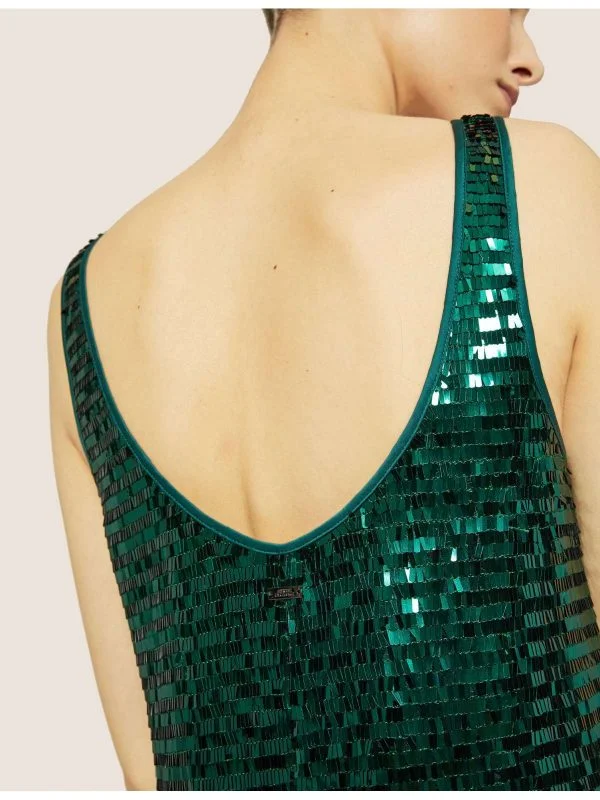 Rochie de seară Armani Exchange XS | Verde, Mini, Poliamidă - Image 4