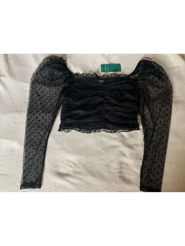 Bluză H&M M | Negru, Normal, Poliester - Image 3