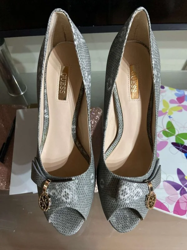 Pantofi cu toc înalt Guess EU 37 | Gri, Piele naturală - Image 3