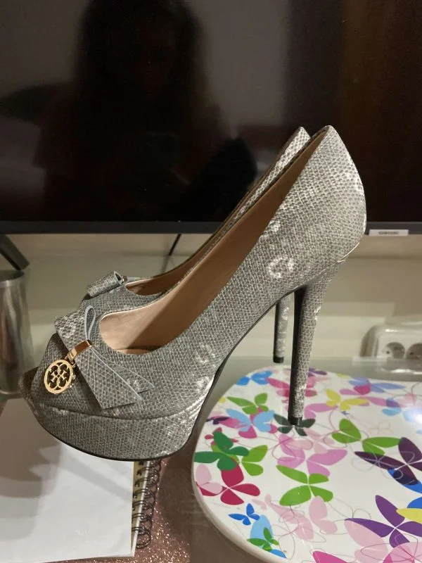 Pantofi cu toc înalt Guess EU 37 | Gri, Piele naturală - Image 4