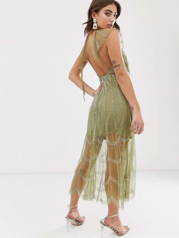 Rochie de seară ASOS EU 38 | Verde, Maxi, Poliester - Image 2