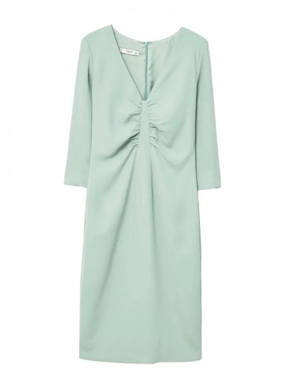 Rochie office Mango M | Verde mentă, Midi, Poliester