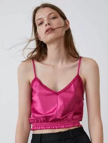 Top Zara M | Fuchsia, Normal, Poliester - Image 2