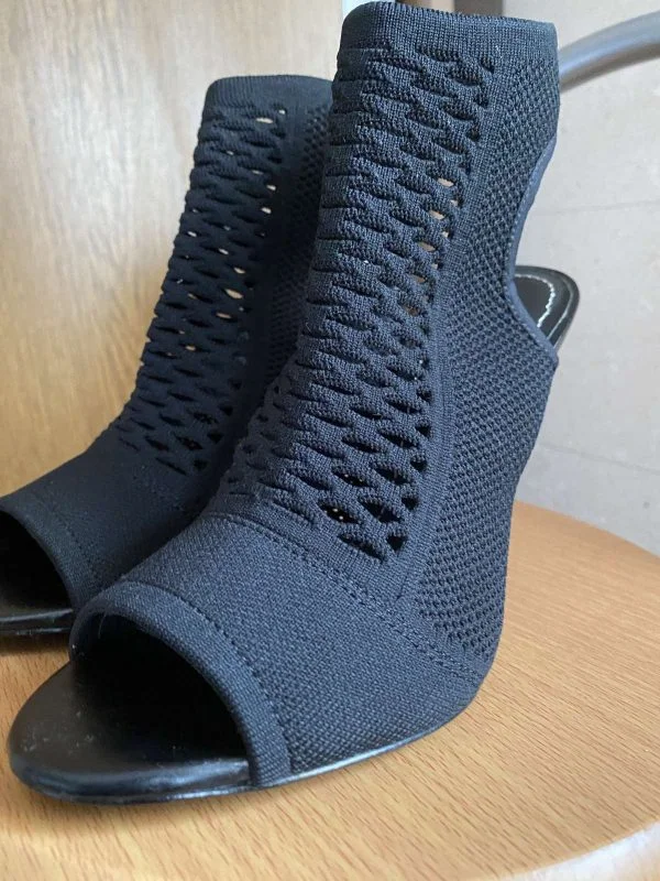 Sandale cu toc Zara EU 36 | Negru, Elastan - Image 2