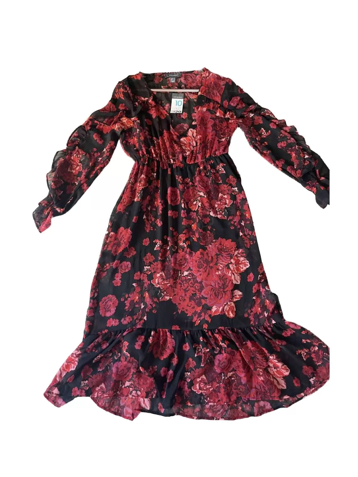 Rochie casual PRIMARK EU 38 | Roșu, Midi, Vâscoză