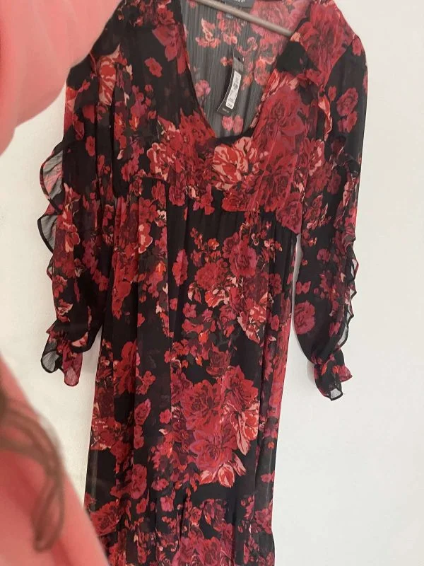 Rochie casual PRIMARK EU 38 | Roșu, Midi, Vâscoză - Image 4