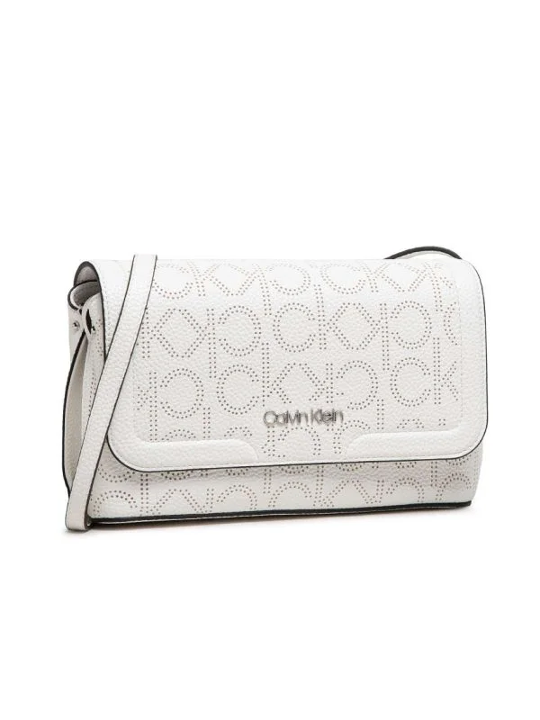 Geantă de umăr Calvin Klein | Alb, Piele ecologică