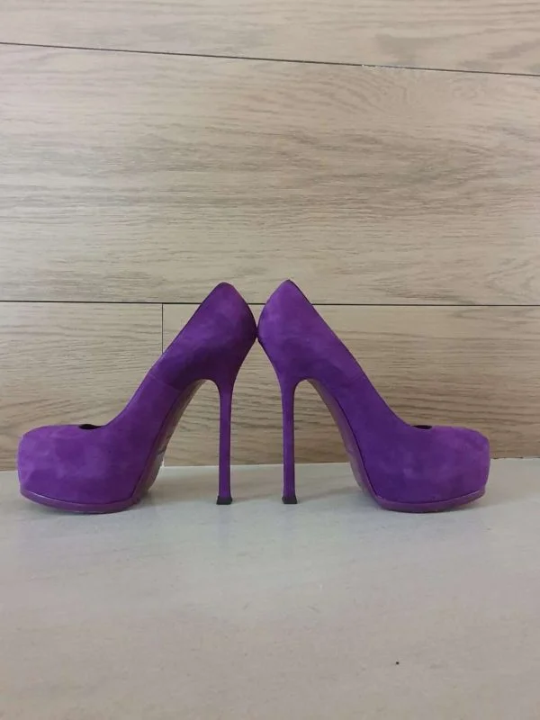 Pantofi cu toc înalt Yves Saint Laurent EU 38 | Mov, Piele naturală - Image 2