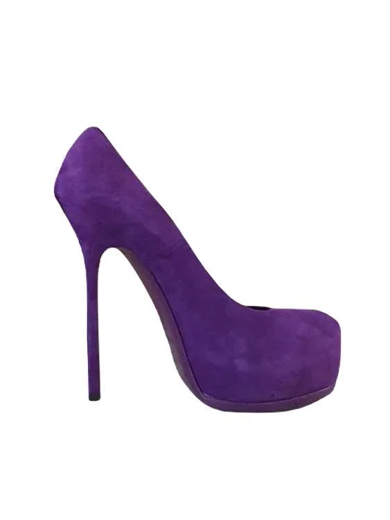 Pantofi cu toc înalt Yves Saint Laurent EU 38 | Mov, Piele naturală