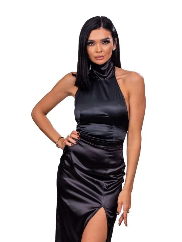 Rochie de seară CAROLINA D XS | Negru, Maxi, Poliester - Image 4