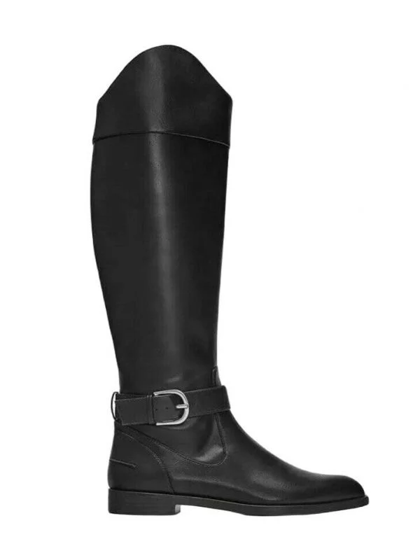 Cizme Zara EU 38 | Negru, Piele ecologică