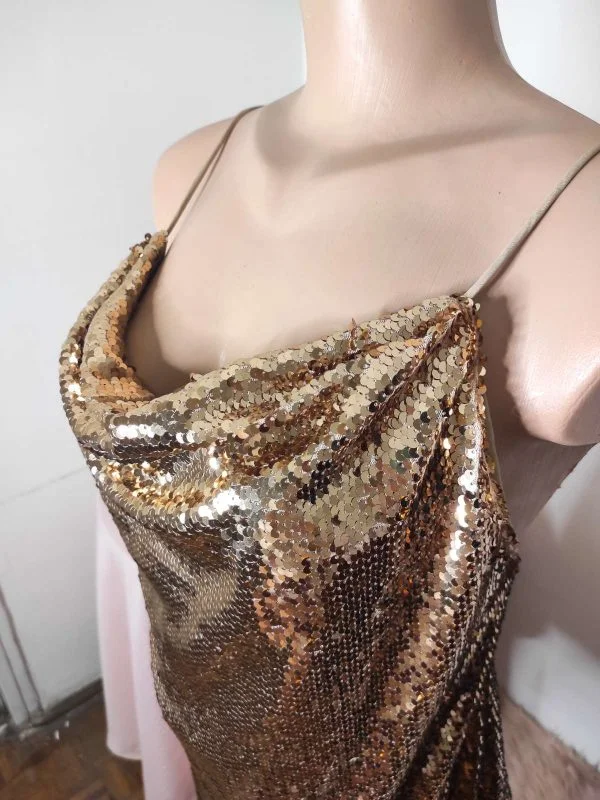 Rochie de seară ASOS S | Auriu, Midi, Poliester - Image 7