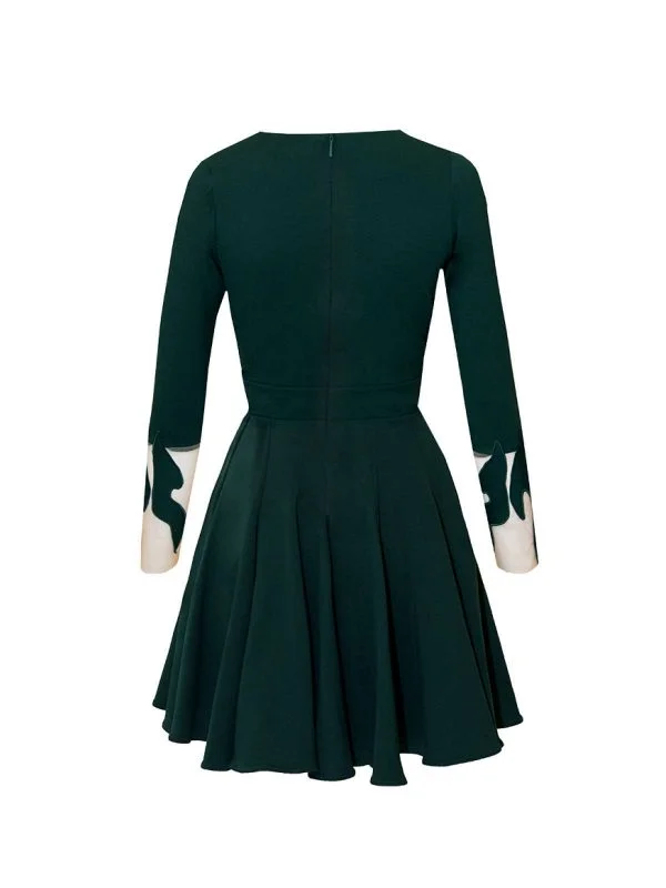 Rochie de seară ALINA CERNĂTESCU M | Verde, Midi, Raion - Image 2