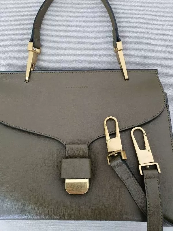 Geantă de umăr Coccinelle | Khaki, Piele naturală - Image 3