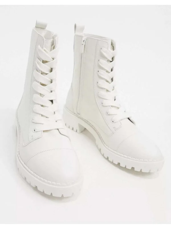 Ghete Bershka EU 36 | Alb, Piele naturală - Image 2