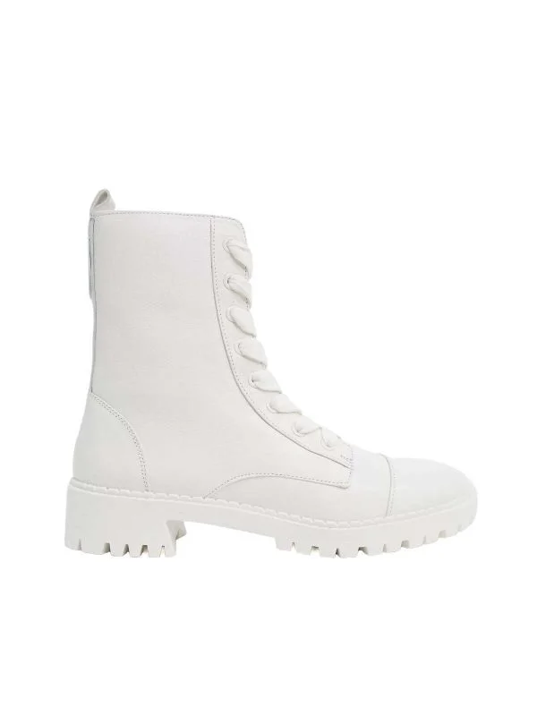 Ghete Bershka EU 36 | Alb, Piele naturală