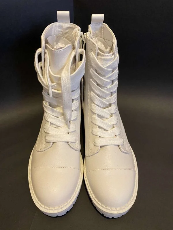 Ghete Bershka EU 36 | Alb, Piele naturală - Image 8