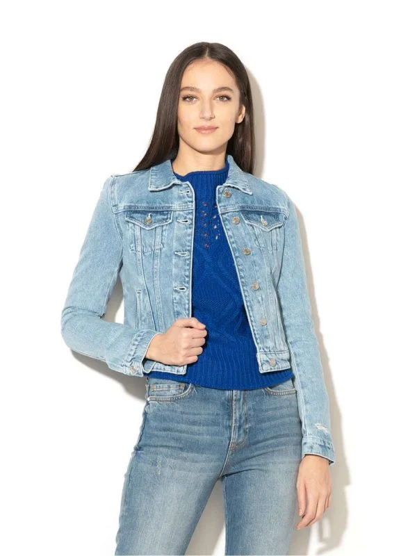 Geacă din denim Guess XL | Albastru, Fără glugă, Denim