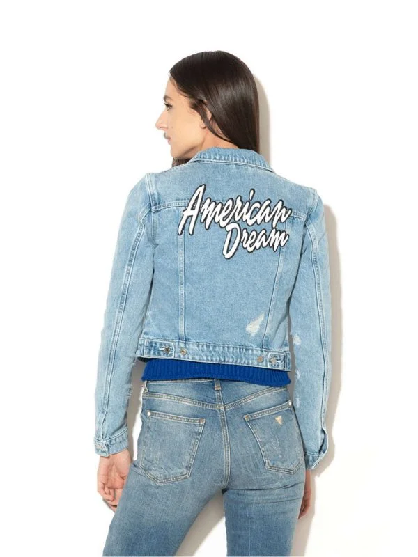 Geacă din denim Guess XL | Albastru, Fără glugă, Denim - Image 2