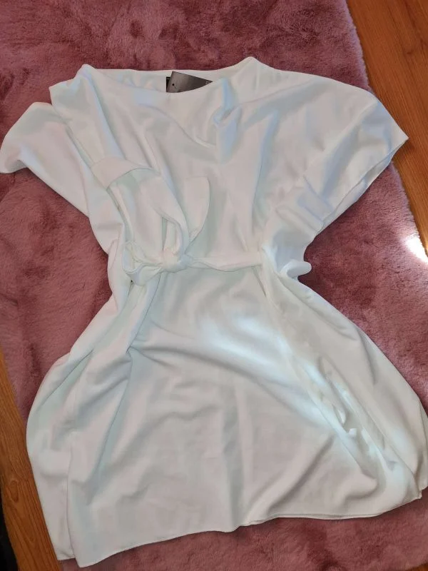 Rochie de seară EDREHI S-M | Alb, Mini, Poliester - Image 2