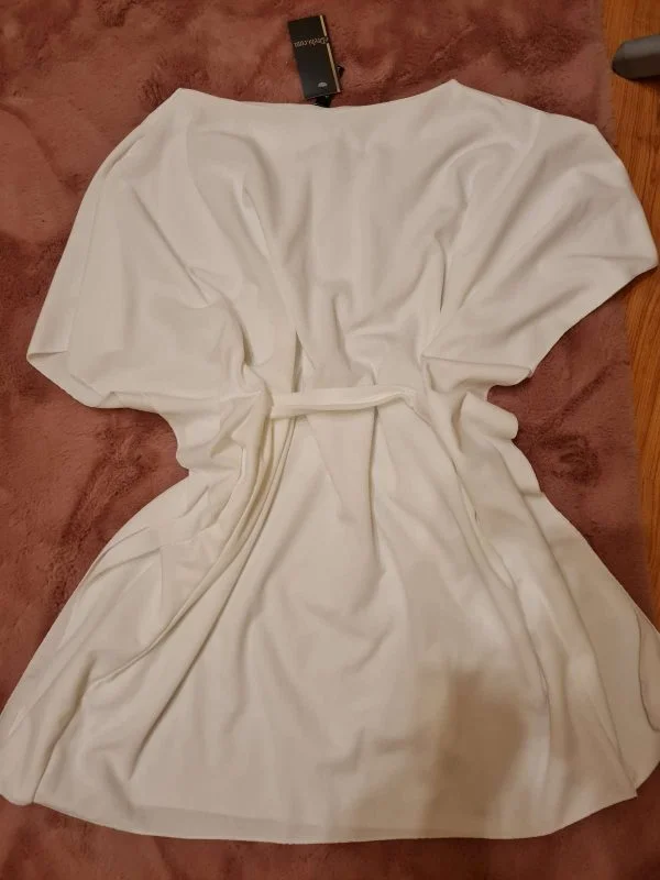 Rochie de seară EDREHI S-M | Alb, Mini, Poliester - Image 3