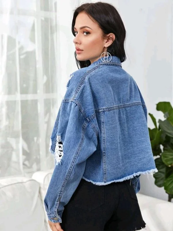 Geacă din denim Shein XXS | Albastru, Fără glugă, Denim - Image 2