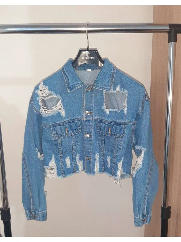 Geacă din denim Shein XXS | Albastru, Fără glugă, Denim - Image 5