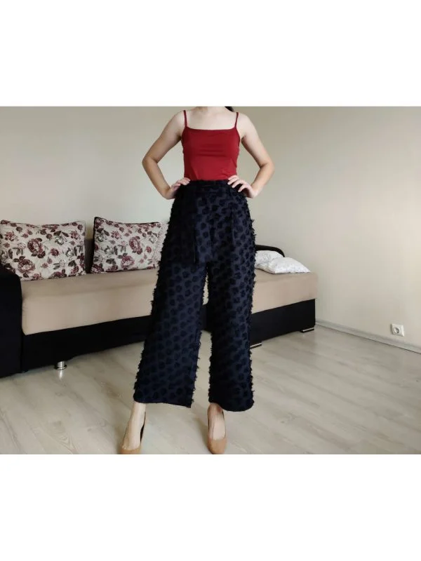 Pantaloni H&M EU 40 | Negru, Lungi, Poliester - Image 6