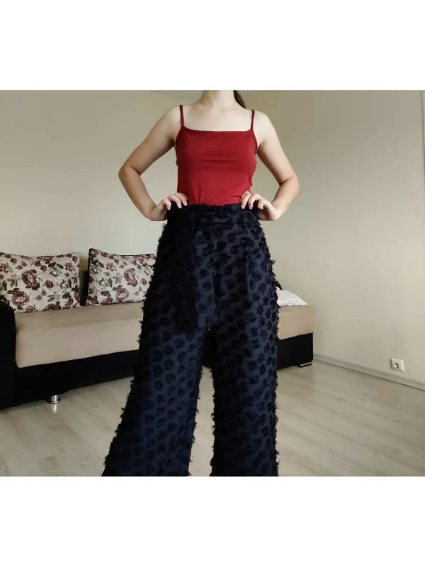 Pantaloni H&M EU 40 | Negru, Lungi, Poliester - Image 7