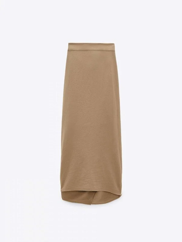 Fustă Zara L | Bej, Maxi, Poliester - Image 2