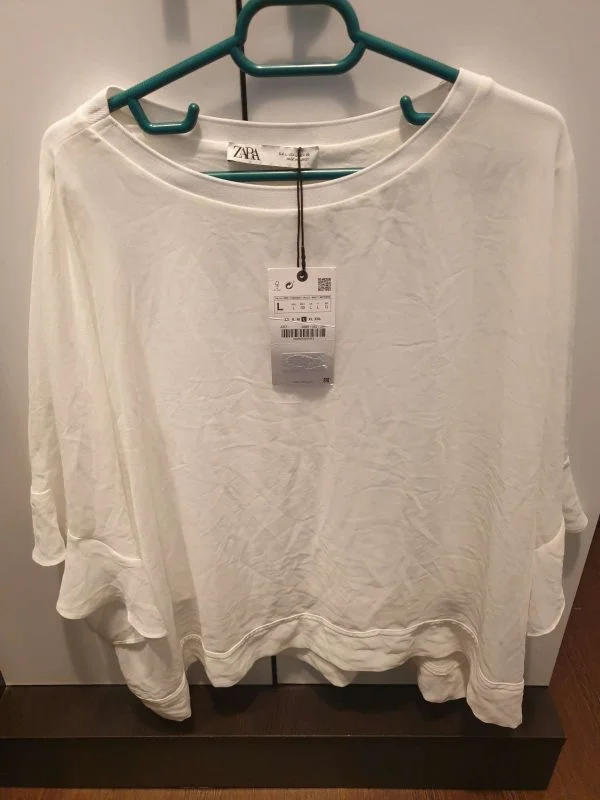 Bluză Zara L | Alb, Normal, Poliester - Image 3