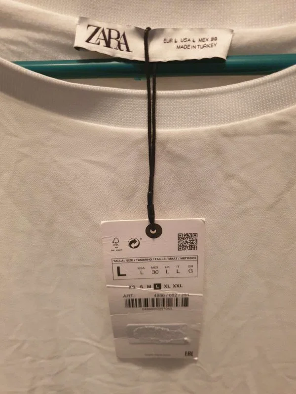 Bluză Zara L | Alb, Normal, Poliester - Image 6