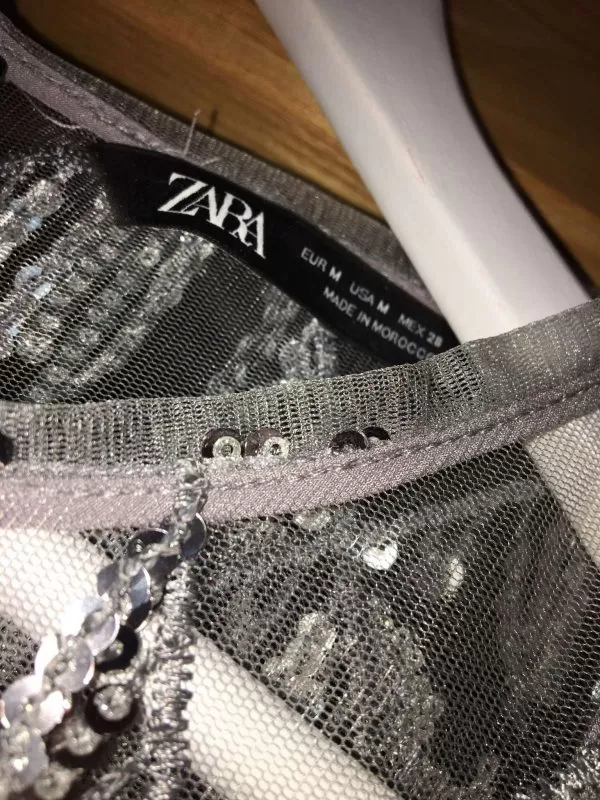 Rochie de seară Zara EU 38 | Gri, Mini, Nailon - Image 5