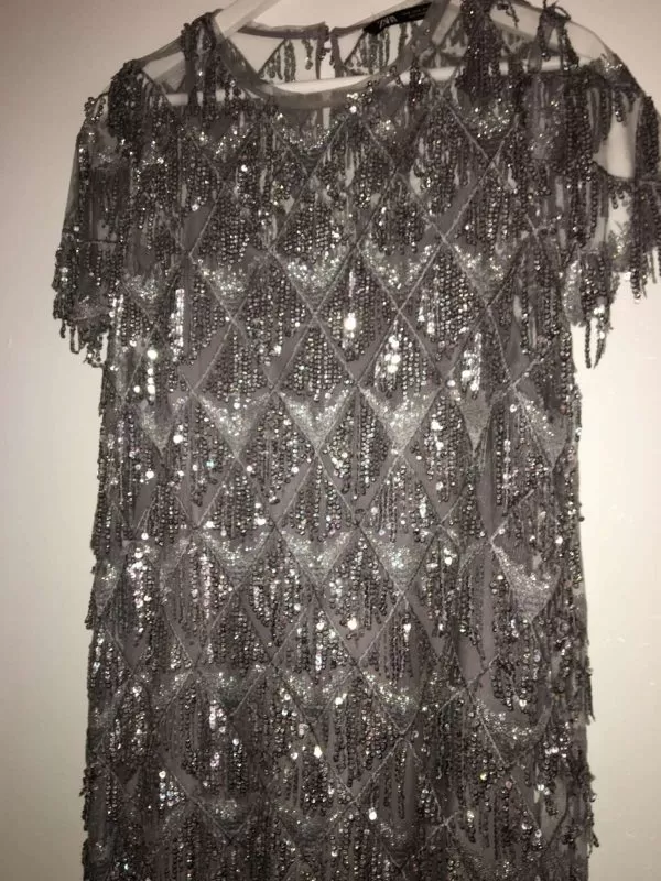 Rochie de seară Zara EU 38 | Gri, Mini, Nailon - Image 7