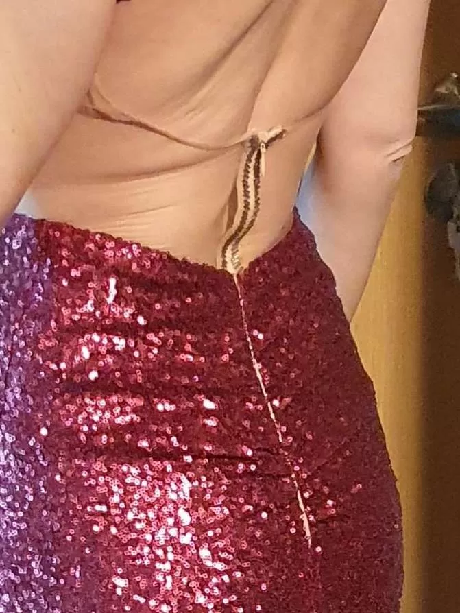 Rochie de seară CRISTALLINI XS | Burgundy, Maxi - Image 4