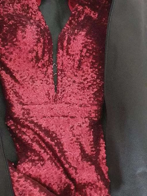 Rochie de seară CRISTALLINI XS | Burgundy, Maxi - Image 5