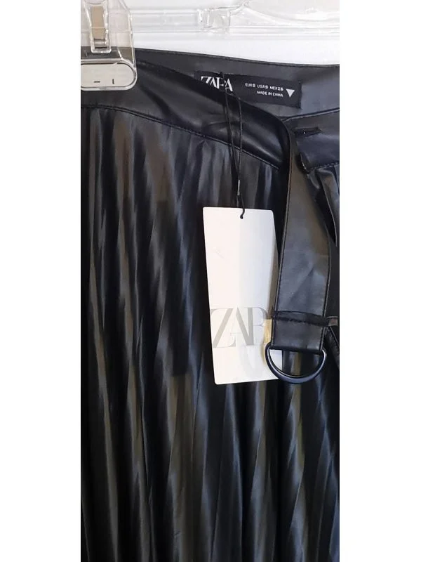 Fustă Zara S | Negru, Midi, Piele ecologică - Image 9