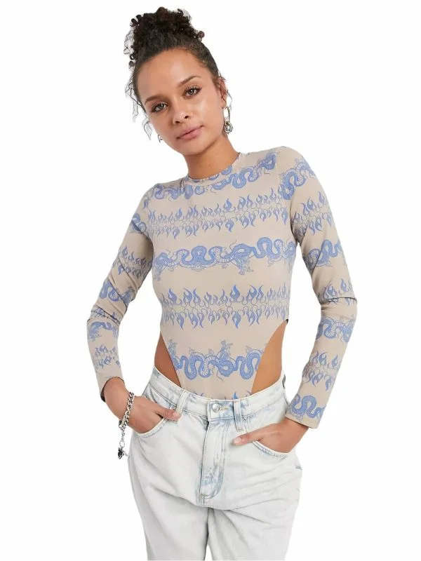 Body Bershka L | Bej, Normal, Poliester