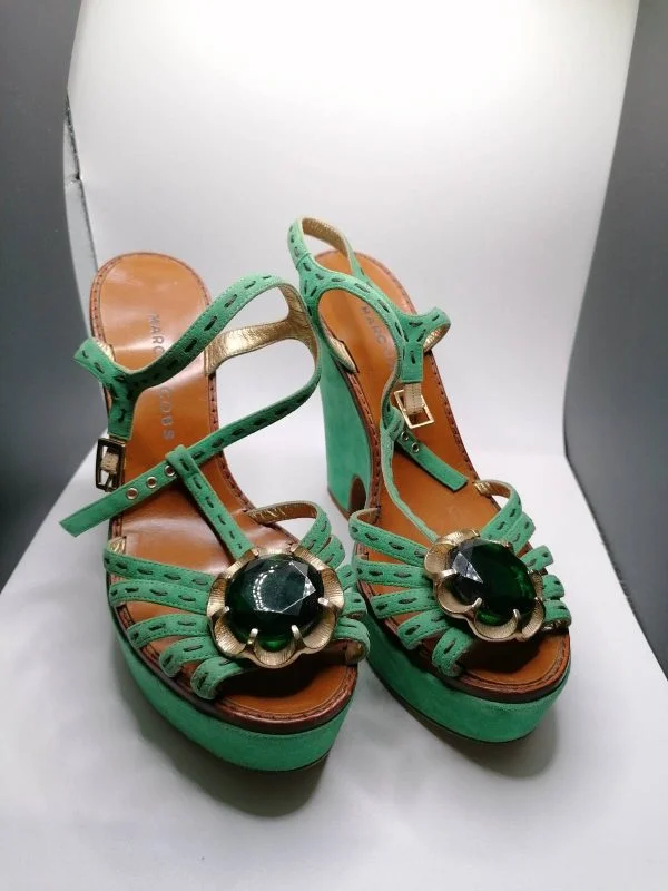 Sandale cu toc Marc Jacobs EU 38 | Verde, Piele naturală - Image 2