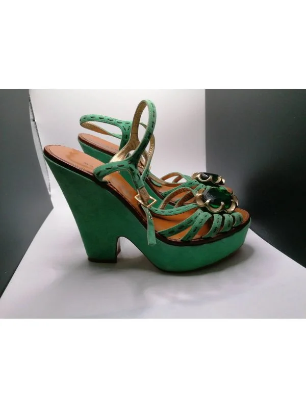 Sandale cu toc Marc Jacobs EU 38 | Verde, Piele naturală - Image 3
