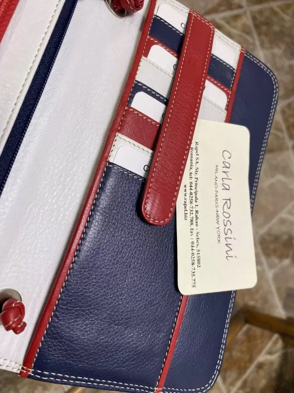 Poșetă CARLA ROSSINI | Multicolor, Piele naturală - Image 8