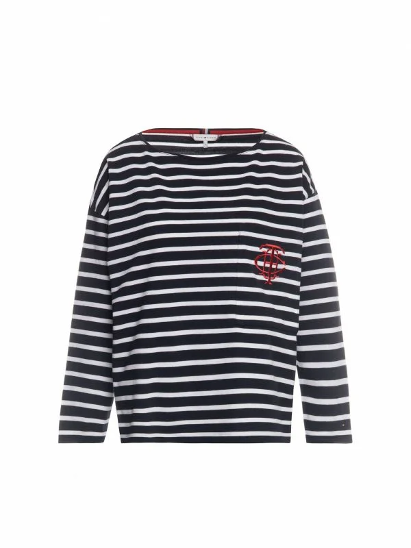 Bluză Tommy Hilfiger XS | Albastru, Normal, Bumbac