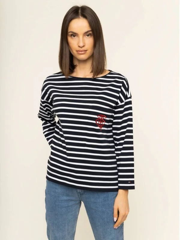 Bluză Tommy Hilfiger XS | Albastru, Normal, Bumbac - Image 2