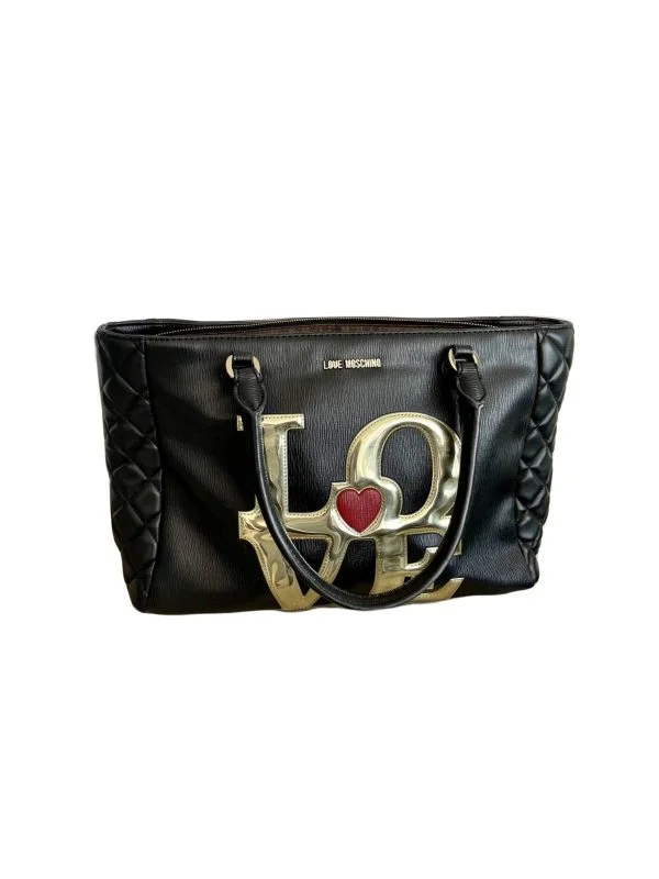 Geantă de mână Love Moschino | Negru, Piele naturală