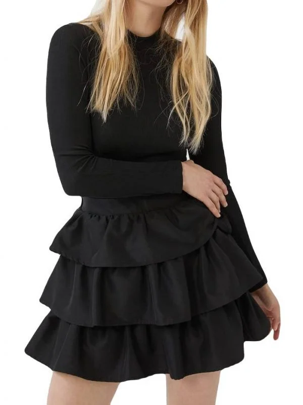 Fustă Stradivarius XS | Negru, Mini, Poliester