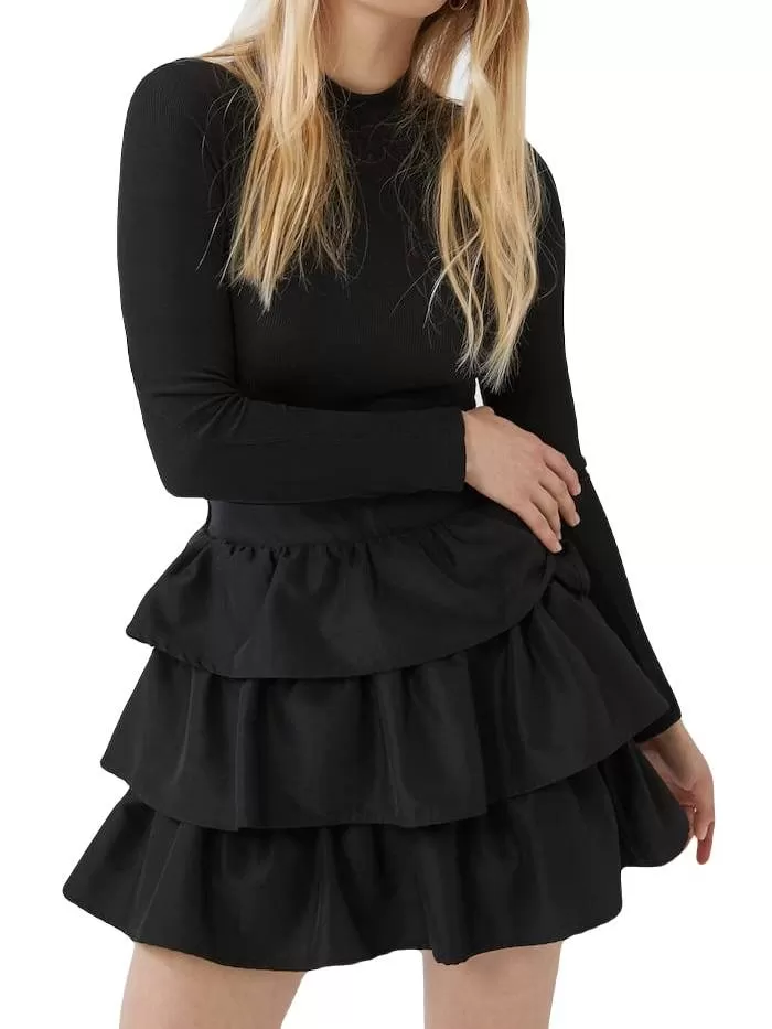 Fustă Stradivarius XS | Negru, Mini, Poliester
