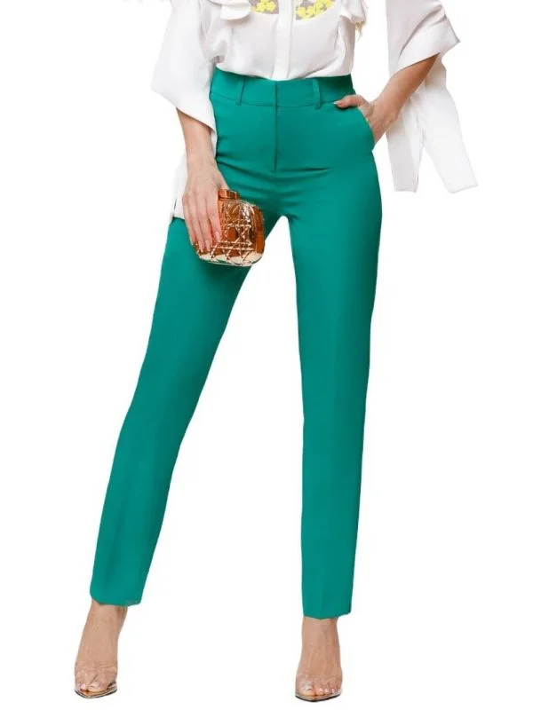 Pantaloni ATMOSPHERE FASHION EU 40 | Verde, Lungi, Poliester
