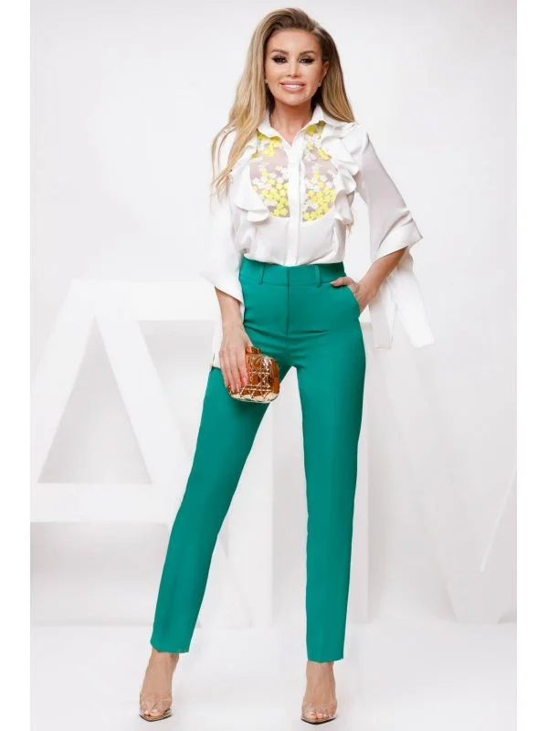 Pantaloni ATMOSPHERE FASHION EU 40 | Verde, Lungi, Poliester - Image 3