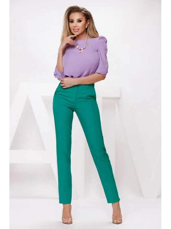 Pantaloni ATMOSPHERE FASHION EU 40 | Verde, Lungi, Poliester - Image 4